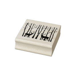 Navidades venados en bosques de abedul Sello de ar