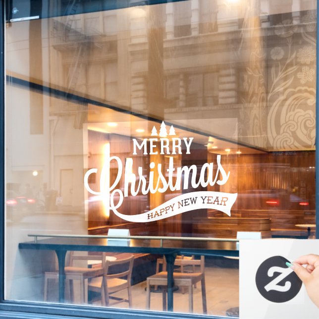 Navidades Ventana de vacaciones o calcomanía de la (Ventana de cafetería)