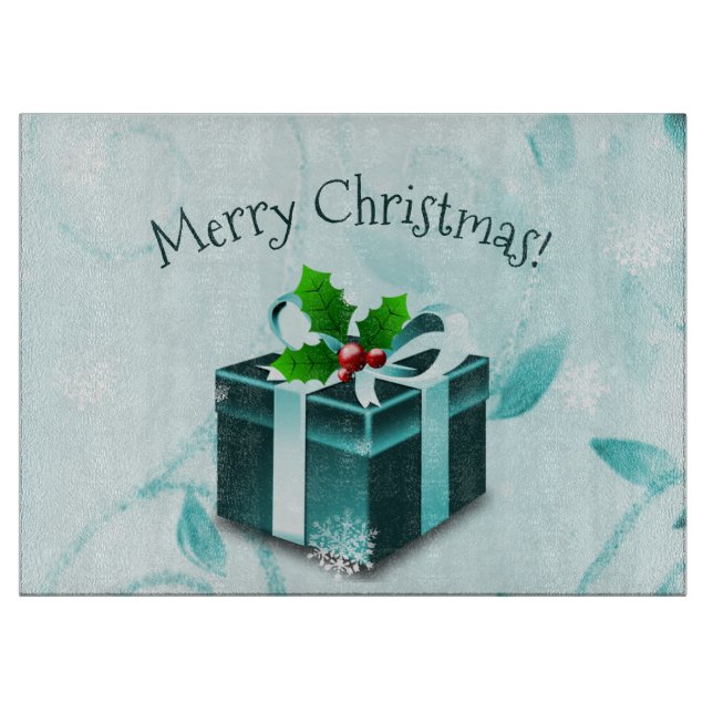 Navidades verde azulados regalan tabla de corte (Anverso)