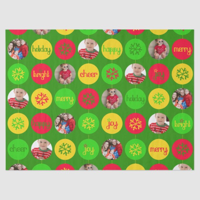 Navidades verdes añaden sus propias fotos papel hi (Anverso)