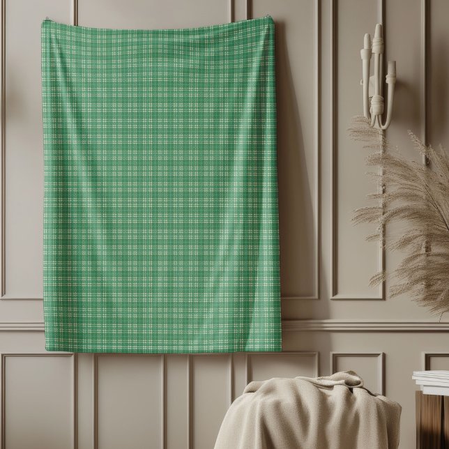 Navidades verdes clásicos colocados en una manta (Classic Green Christmas Plaid Throw Blanket)