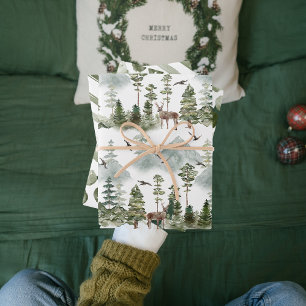 Navidades verdes modernos modelo de papel de envol