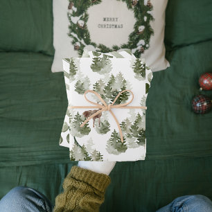 Navidades verdes modernos modelo de papel de envol