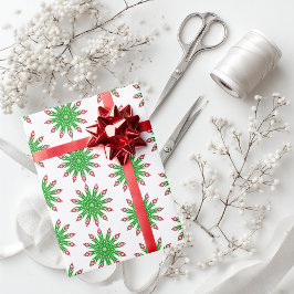 Navidades verdes regalos con copas de nieve papel 
