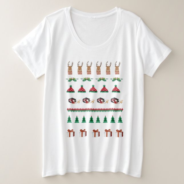 Navidades verdes rojos vestuario de reno Santa (Anverso del diseño)