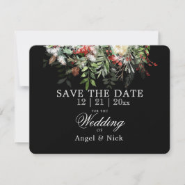 Navidades verdes sobre negro AHORRAN EL Boda DE LA