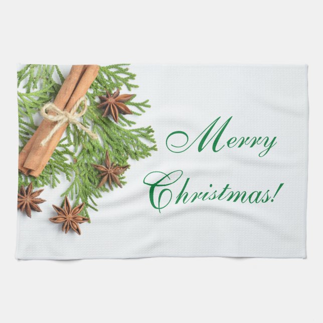 Navidades Verdes y cosas Cocina Toalla (Horizontal)