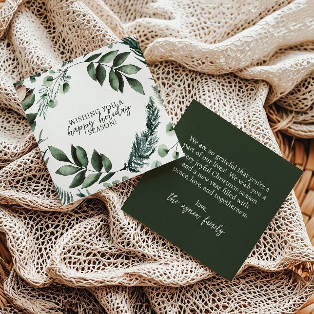 Navidades verdes y tarjeta de vacaciones de pino (Subido por el creador)