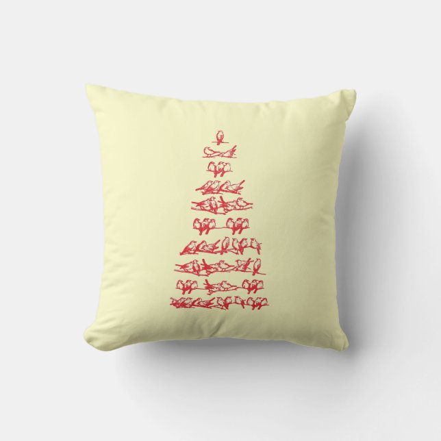 Navidades versátiles Almohada de árbol de aves (Anverso)