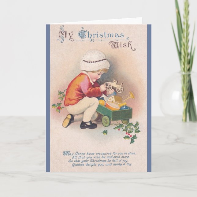 Navidades victorianos desean tarjeta de felicitaci (Anverso)