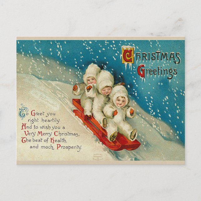 Navidades victorianos niegan postales para bebé (Anverso)