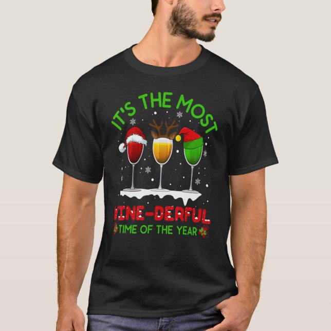 Navidades Vino Xmas Alcohol Pajama PJ Tops Para Wo (Anverso)