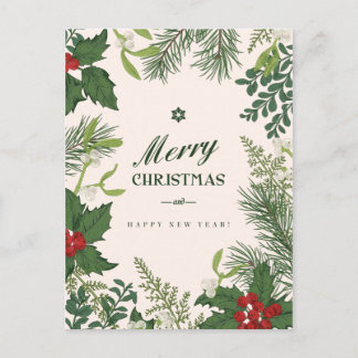 Navidades Vintage Floral | Tarjeta de vacaciones f