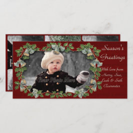 Navidades Vintage Holly & Bells con tarjeta fotogr