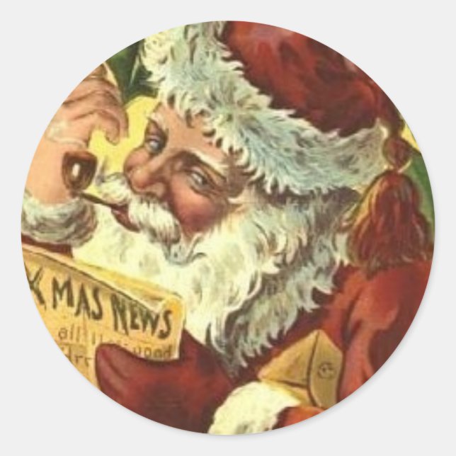 Navidades Vintage Old World Santa Pegatinas (Anverso)
