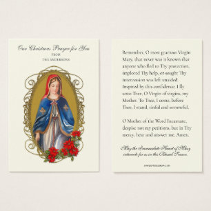 Navidades Virgin Mary Memorare Oración Poinsettia