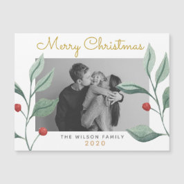 Navidades Watercolor Greenery & Berry Family foto