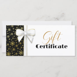 Navidades White Bow Black Luxury Gold Snowflakes