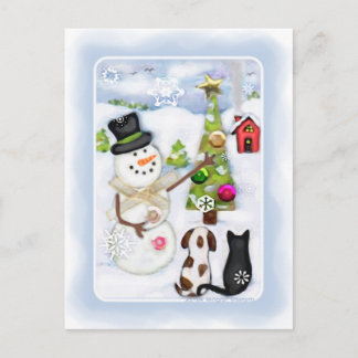 Navidades Winter Snowman y postales para Mascotas