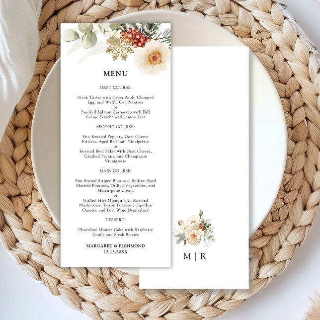 Navidades Wreath Floral Winter Wedding Menu (Subido por el creador)