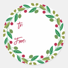 Navidades Wreath Gift Pegatinas