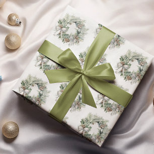 Navidades Wreath Pastel Colors Papel de regalo