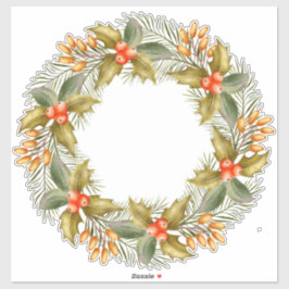 Navidades Wreath Pegatina
