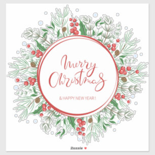 Navidades Wreath Pegatina
