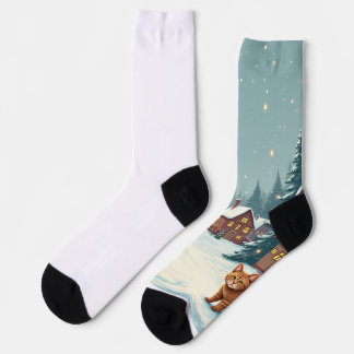 Navidades y calcetines para gato
