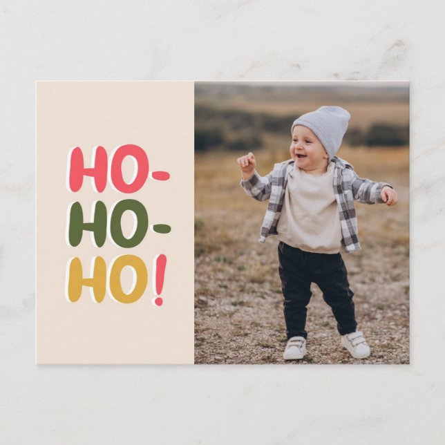 Navidades y tarjeta postal de vacaciones con foto (Anverso)