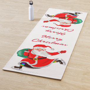 Navidades Yoga Mat Santa con regalos para ti