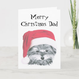 Navidades Yorkie Dog, Feliz Navidad Dad Card