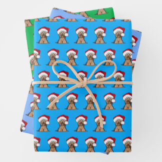 Navidades Yorkie Envoltura de papel conjunto de 3
