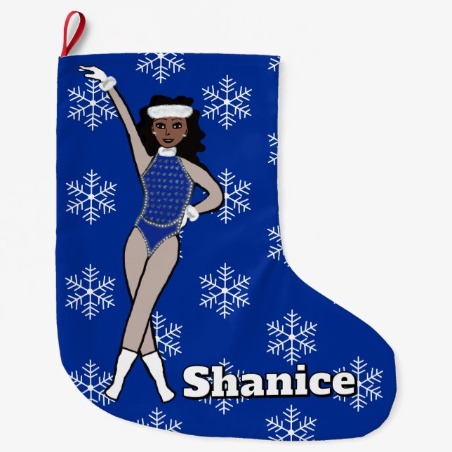 Navideño Grande Calcetín de Navidad Blue Dancer #1 (Anverso)