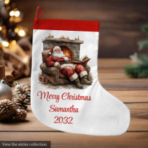 Calcetín de Navidad clásico de Santa Claus moderno