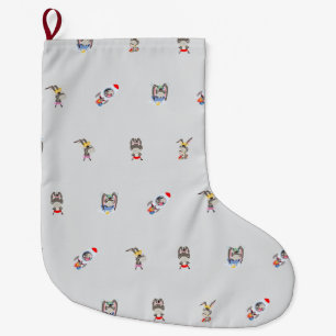 Navideño Grande calcetín de Navidad con estampado de burro