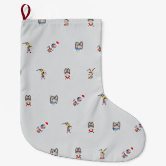 Navideño Grande calcetín de Navidad con estampado de burro