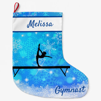 Navideño Grande Calcetín de Navidad Copo de Nieve de Gimnasia en B