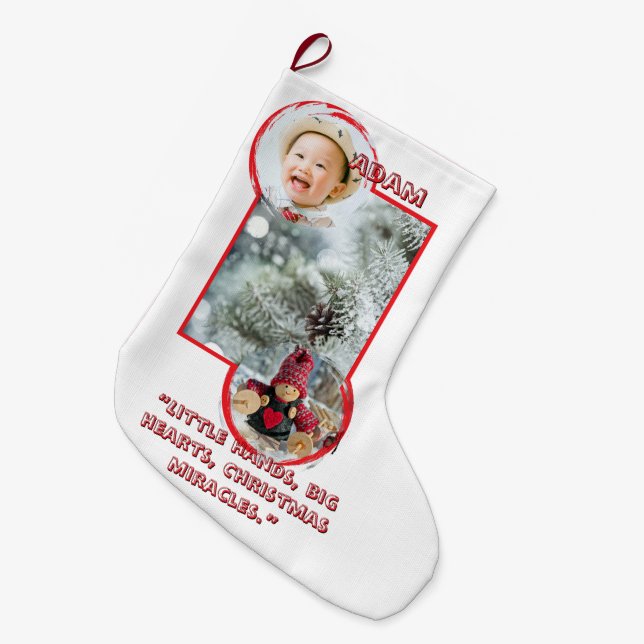 Navideño Grande Calcetín de Navidad CS03 (Frente (Colgado))
