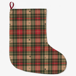 Navideño Grande Calcetín de Navidad para mascotas con estampado de
