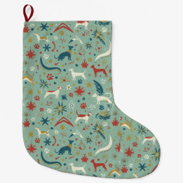 Navideño Grande Calcetín de Navidad para mascotas de estilo modern