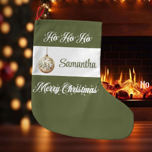 Navideño Grande Calcetín de Navidad personalizado en tono terroso