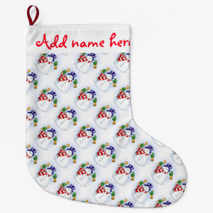 Navideño Grande Calcetín de Navidad Personalizado/Niños de nieve