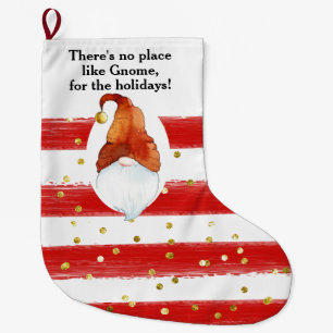 Navideño Grande Calcetín de Navidad personalizado No hay lugar com