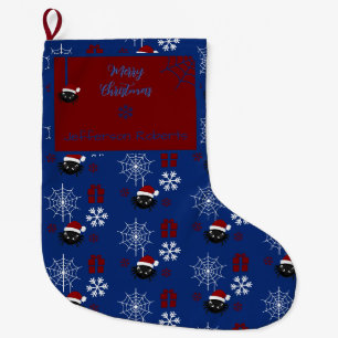 Navideño Grande Calcetín Personalizado de Navidad con Araña Adorab