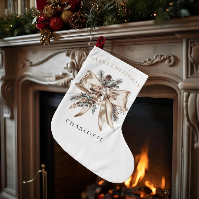 Navideño Grande Elegante calcetín de Navidad personalizado (Subido por el creador)