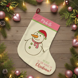 Navideño Grande Magia de Navidad del calcetín de hombre de nieve