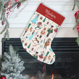 Navideño Grande Patrón de cascanueces adorable calcetín de Navidad