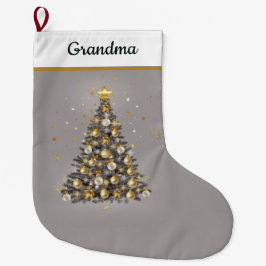 Navideño Grande Regalo Festivo para Abuela - Calcetín de Navidad