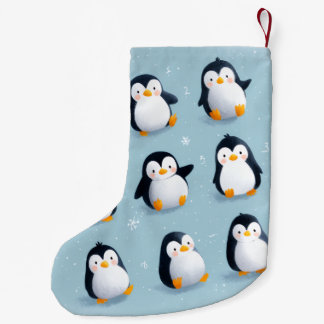 Navideño Pequeño Adorables Pingüinos de Navidad – Calcetín Festivo
